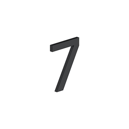 Deltana 4 House Number 7 with Risers Black Finish RNE-7U19